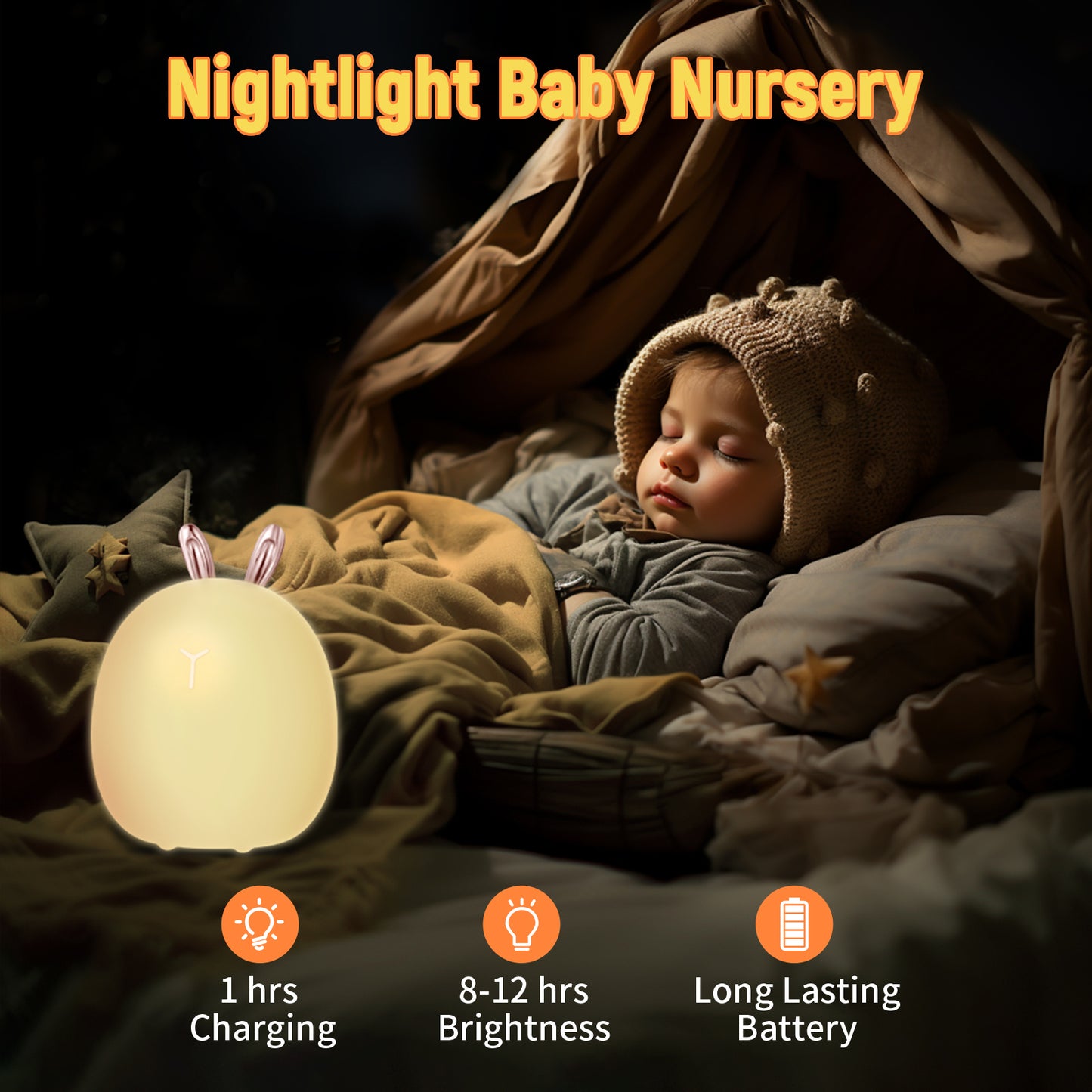 Baby Feeding, Adjustable, Creative, Rabbit Night Light