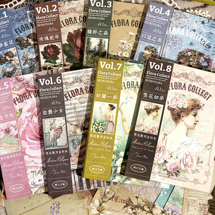 Double-sided Material Journal Book Retro Collage Background Note Paper