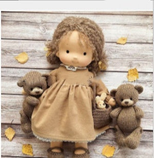 Soft Velvet Plush Doll with Accessories