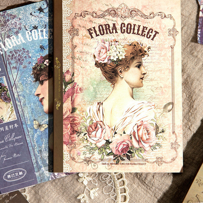 Double-sided Material Journal Book Retro Collage Background Note Paper