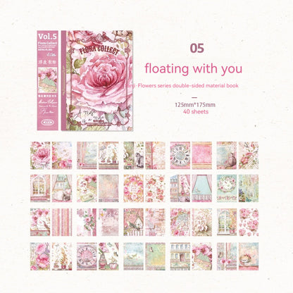 Double-sided Material Journal Book Retro Collage Background Note Paper