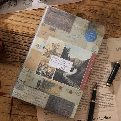 Kraft Paper Journal Book A5 Retro Coloring Page Illustration Artistic