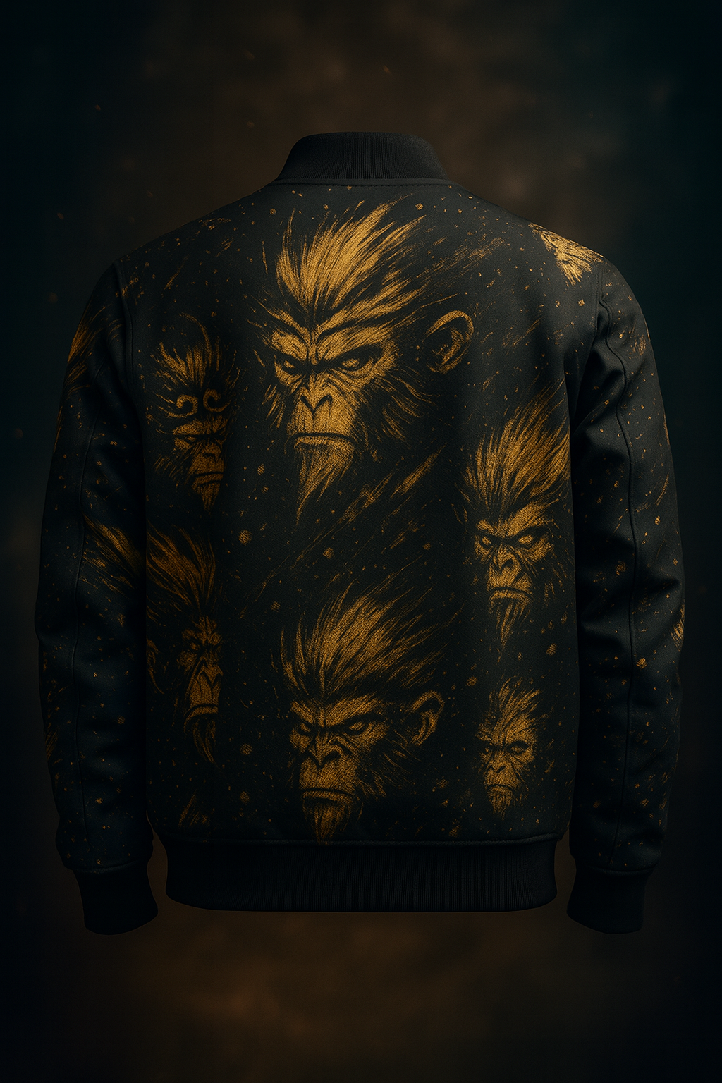 Premium Wukong Bomber Jacket – 240 GSM Poly Fleece | All-Over Fade-Proof Print