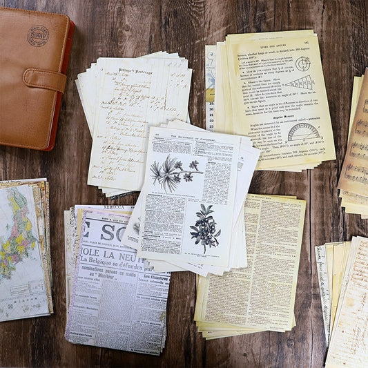 Retro Old Book Series Creative Journal Album Vintage Ornament Stickers