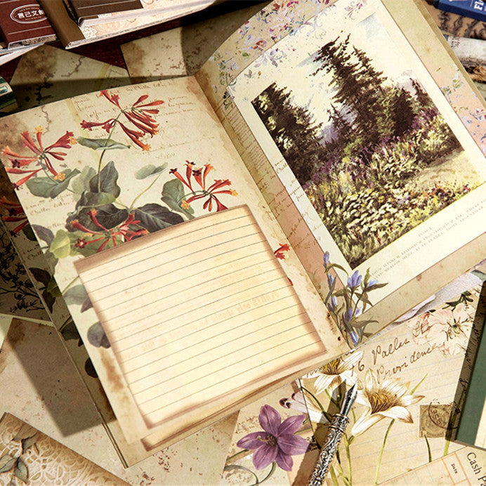 Double-sided Material Journal Book Retro Collage Background Note Paper