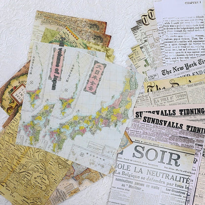 Retro Old Book Series Creative Journal Album Vintage Ornament Stickers